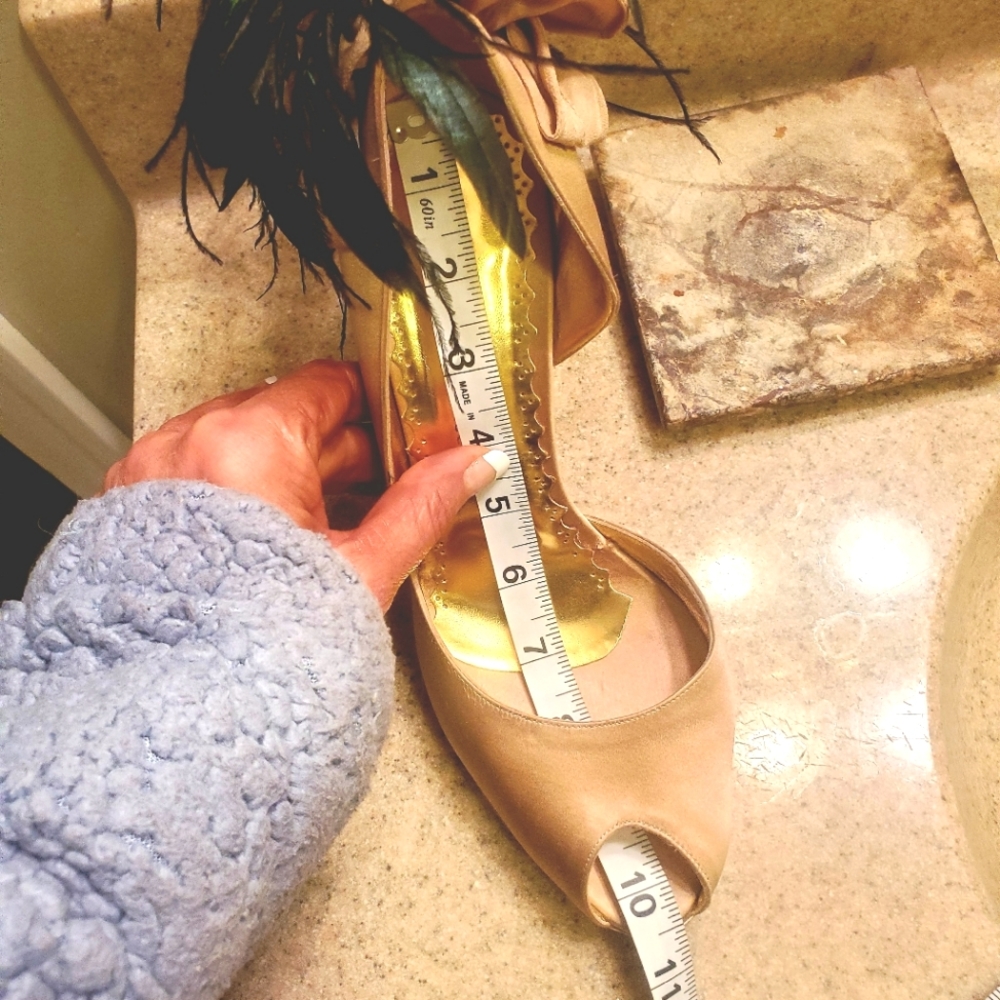 💯 Frances Cosacco Satin Feather Heel - Picture 9 of 16